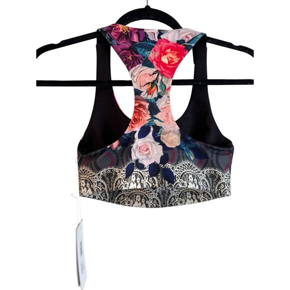 Johnny Was Bee Active Reversible Sports Bra Boho Chic XS NWT Floral - Picture 4 of 6